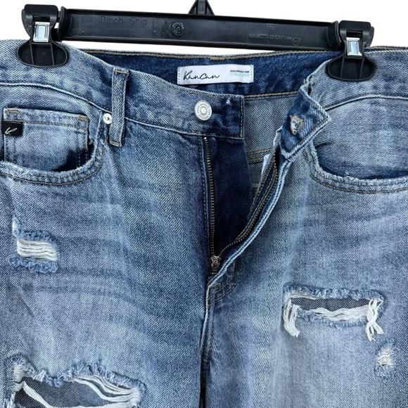 KanCan Ripped High Rise Wide Leg Cropped Jean women’s size 27 - Picture 5 of 11